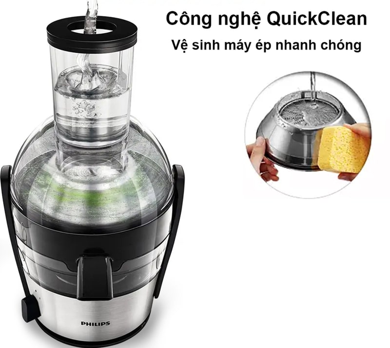 Công nghệ quickclean của máy ép trái cây