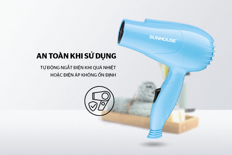 Để tăng mức độ an toàn, hãy sử dụng các loại máy sấy tóc chính hãng có chức năng từ ngắt điện.