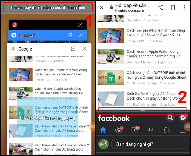 Mở 2 màn hình trên điện thoại Samsung