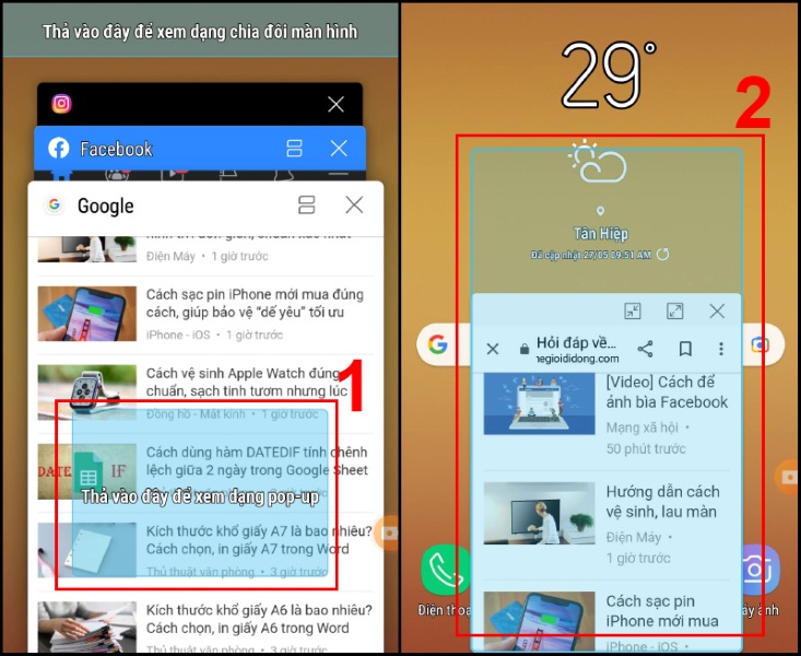 Mở 2 màn hình Samsung với tính năng xem ở dạng pop-up