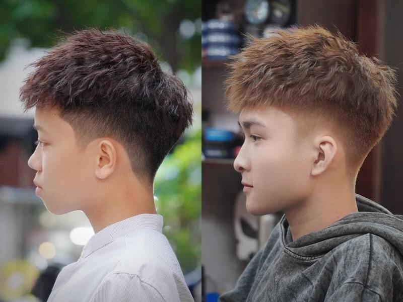 Cắt tóc Mohican uốn con sâu năng động