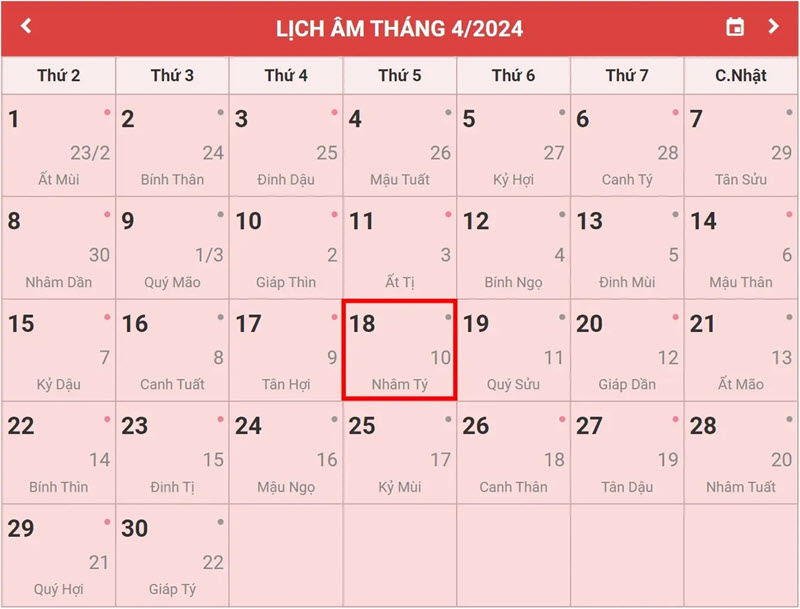 Thông Tin Chi Tiết Về Lịch Âm Mùng 10