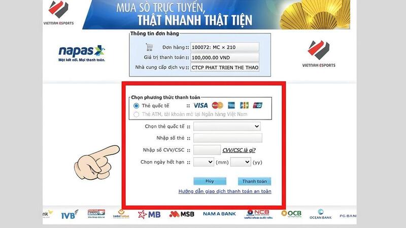 Nạp thẻ FO4 qua thẻ VISA hoặc Mastercard bước 3