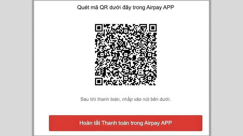 Sử dụng ví điện tử AirPay bước 3