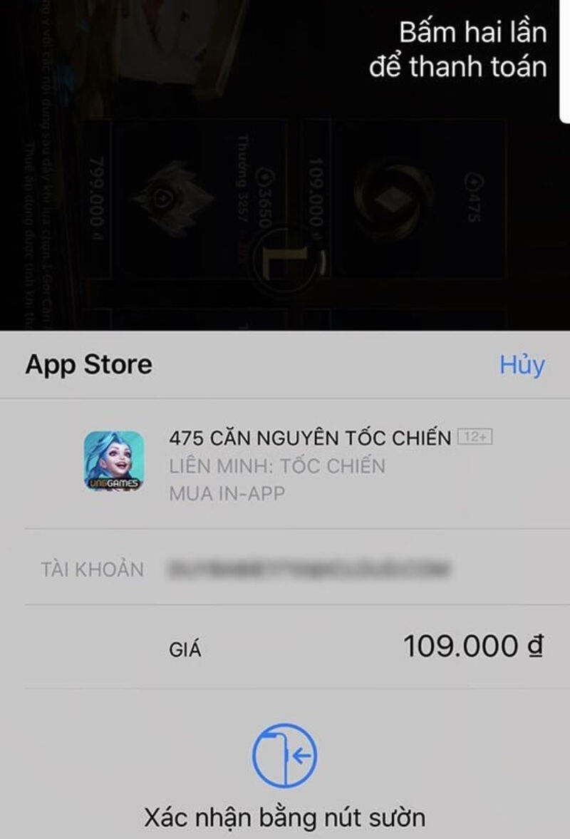 Nạp Tốc Chiến qua game Liên Minh trên điện thoại Iphone bước 3