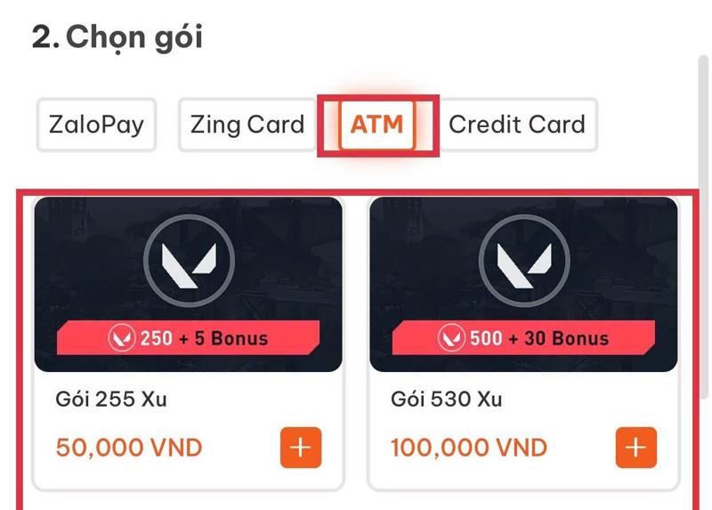 Cách nạp tiền Valorant qua ATM bước 1