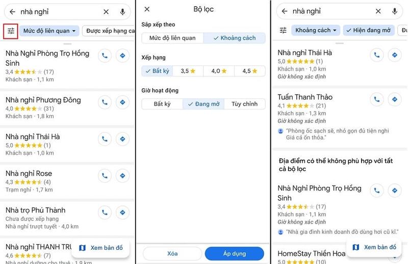 Cách tìm khách sạn gần nhất bằng Google Map bước 3