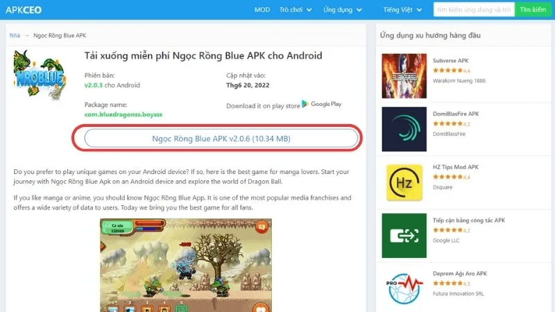 Cách tải Nro Blue trên điện thoại Android bước 1