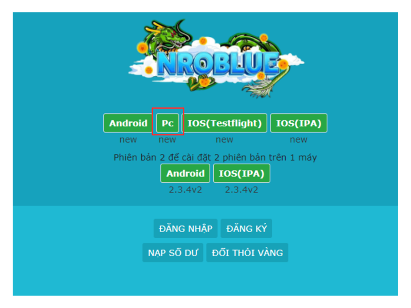 Hướng dẫn tải game Ngọc rồng Blue APK trên máy tính bước 4