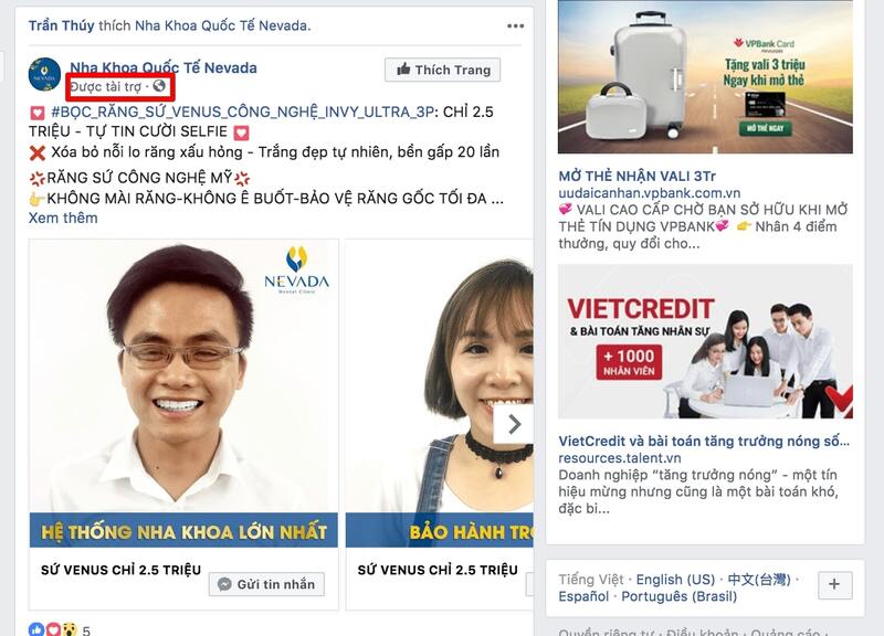 Các dạng Facebook Ads phổ biến