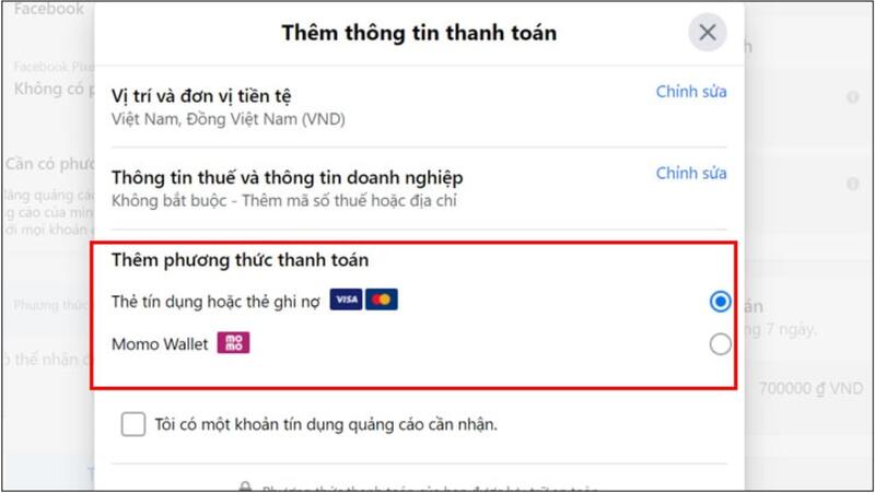 Cách tạo tài khoản chạy quảng cáo Facebook bước 3