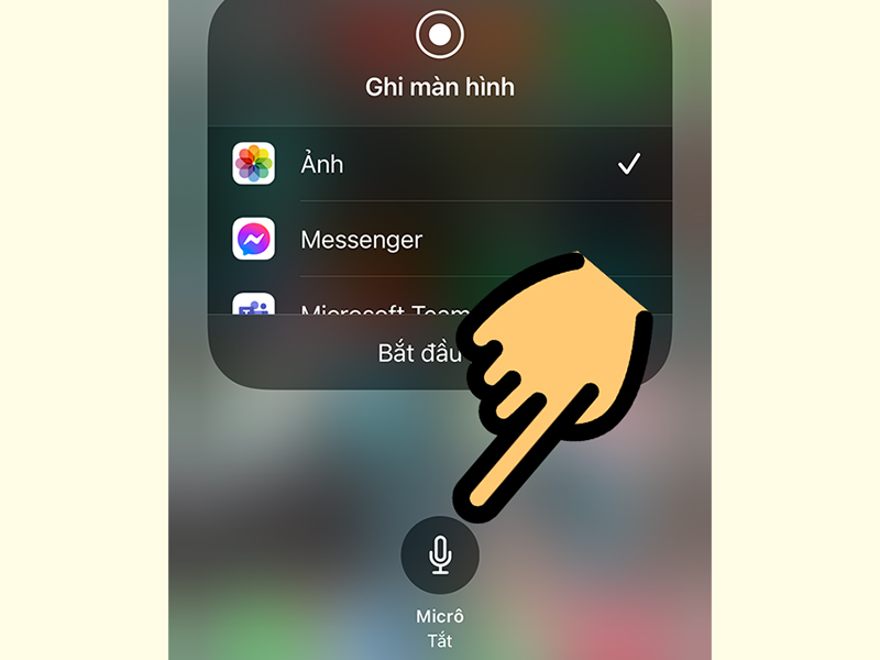 Cách bật quay màn hình iPhone có ghi âm cả tiếng bước 2