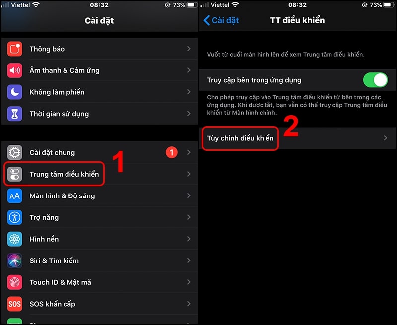 Thêm nút ghi màn hình cho IOS, iPadOS dưới 14 bước 1