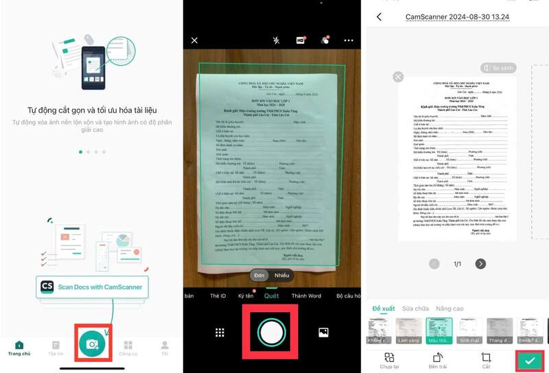 Sử dụng ứng dụng CamScanner bước 4