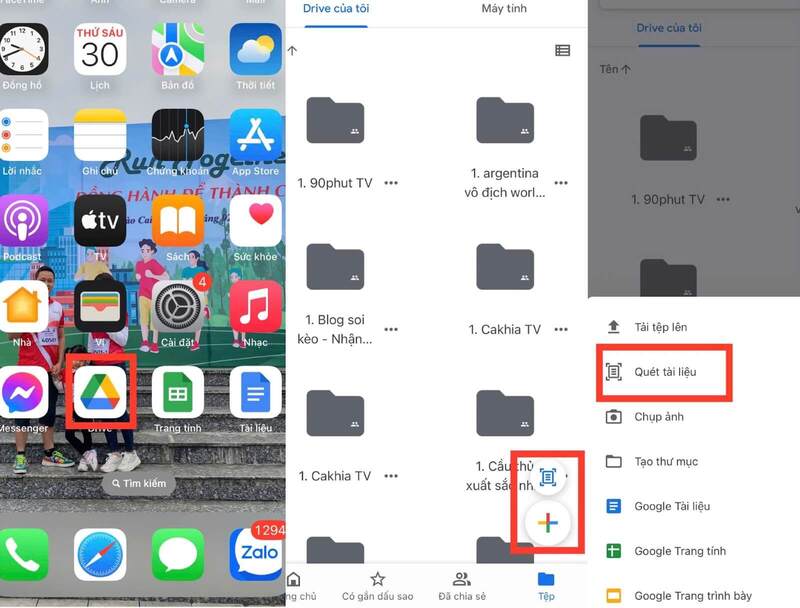 Tận dụng tính năng Quét từ Google Drive bước 1