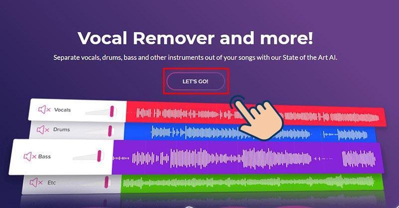 Sử dụng website PhonicMind để tách nhạc bước 2