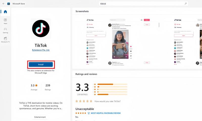 Cách tải Tik Tok về máy tính miễn phí bằng Microsoft Store bước 4