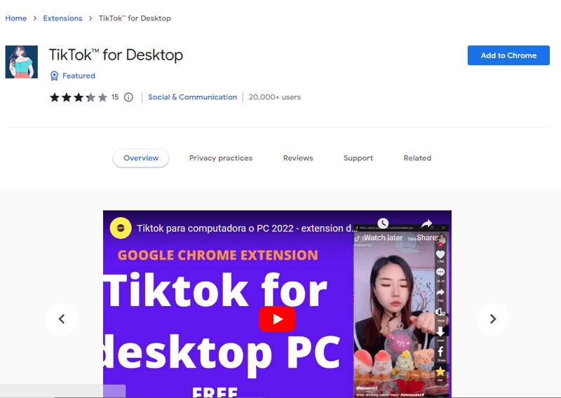 Cách tải Tik Tok về Laptop, PC bằng Extension bước 3