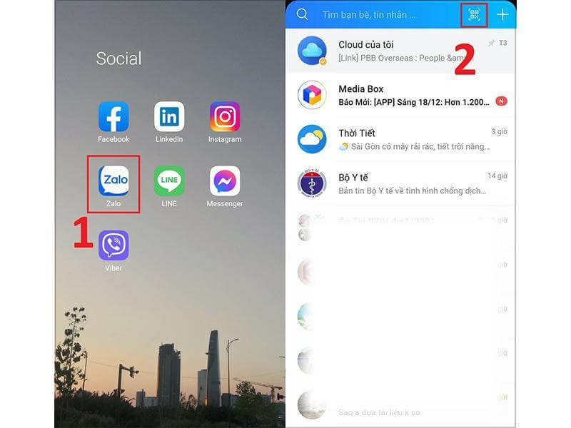 Cách đăng nhập Zalo bằng mã QR bước 2