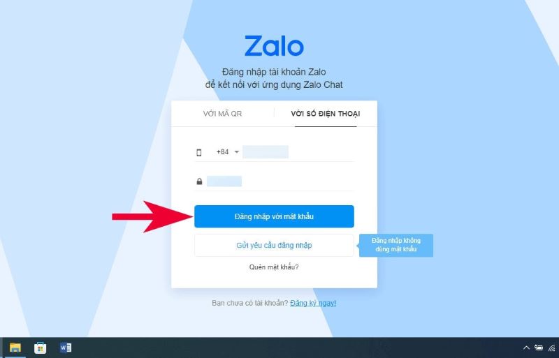 Cách đăng nhập Zalo bằng số điện thoại và mật khẩu bước 2