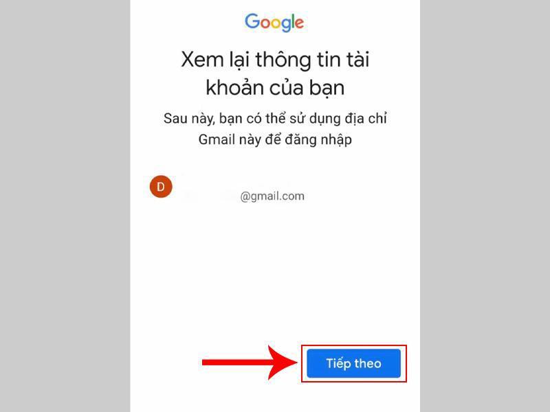 Cách tạo Email đối với hệ điều hành Android bước 6