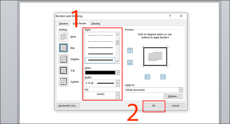 Cách làm khung trong Word bằng Page Border với Word 2010, 2007 bước 1 2