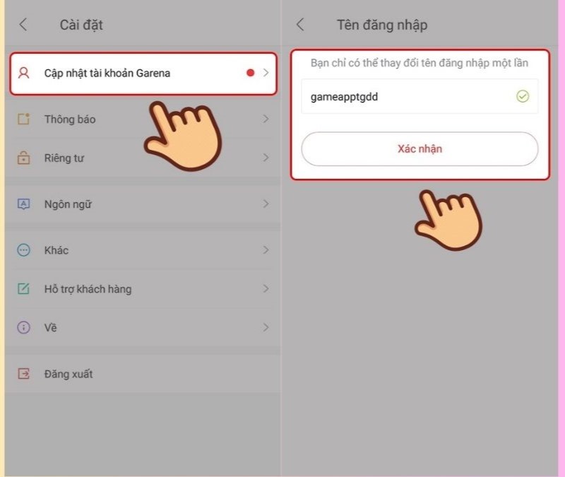 Các bước đăng ký tài khoản Garena trên điện thoại bước 5