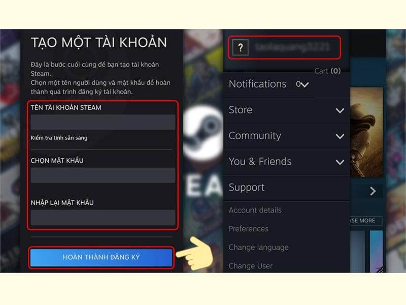 Cách tạo tài khoản Steam nhanh gọn, chi tiết bước 4