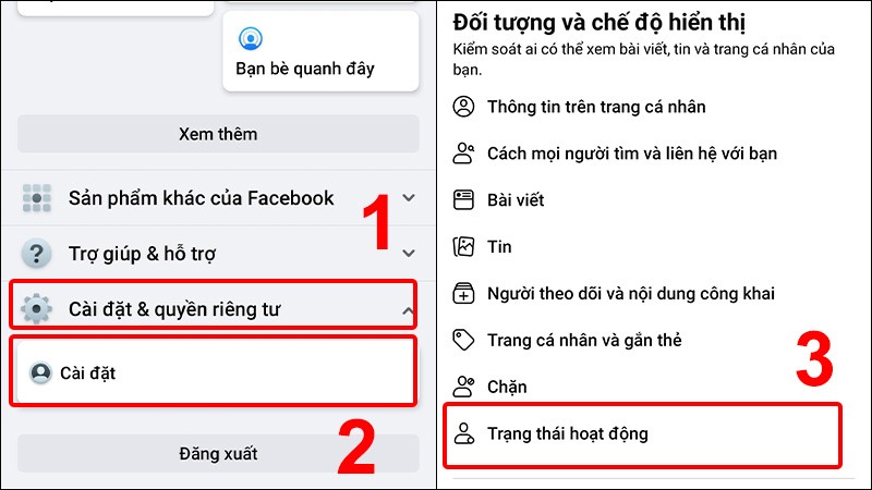 tắt trạng thái online trên Facebook trên điện thoại 1