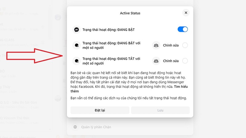 cách chỉ ẩn trạng thái hoạt động Facebook với một số người