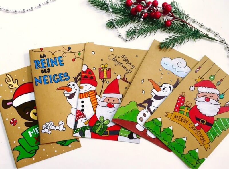 thiệp Giáng sinh tự làm hình ông già Noel 8