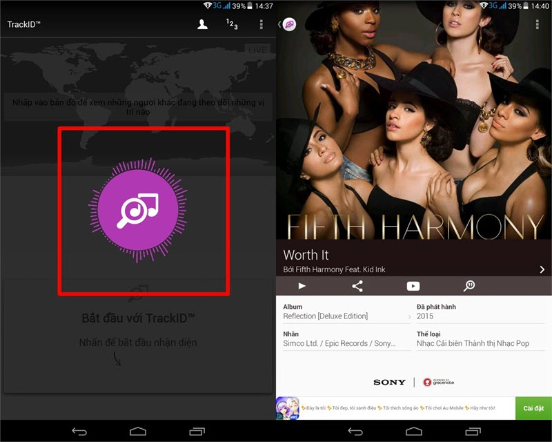 Cách kiếm nhạc qua giai điệu bằng app TrackID