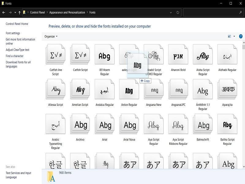 Hướng dẫn cài đặt Font chữ trên máy tính cách 1