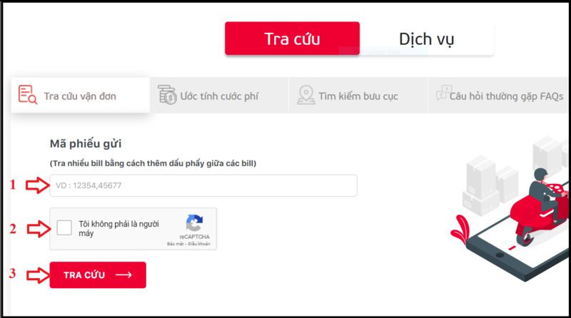 Các bước tra cứu đơn hàng Viettel Post trên website bước 3