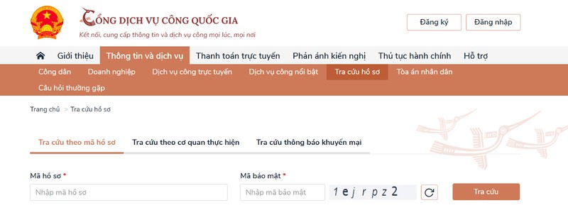 tra số căn cước công dân online băng Cổng dịch vụ công quốc gia 3