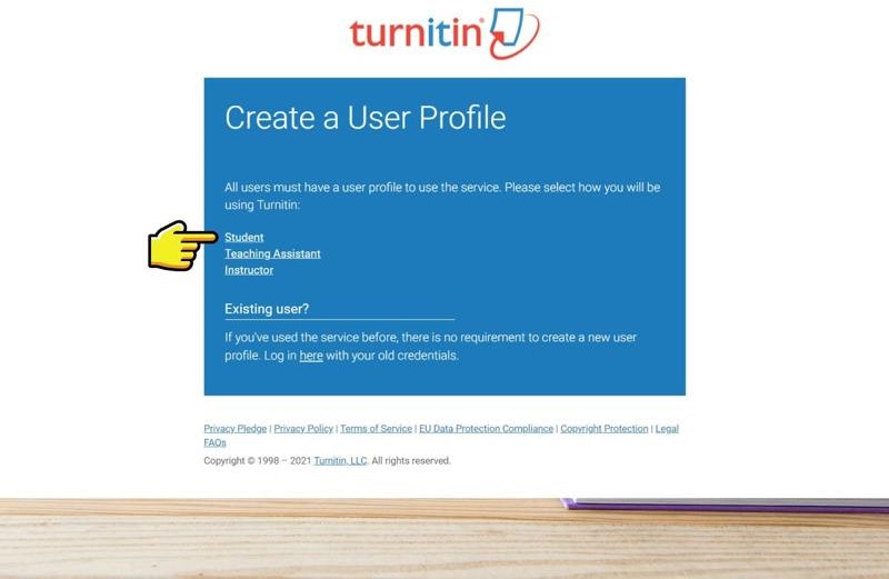 Cách tạo tài khoản Turnitin  bước 2