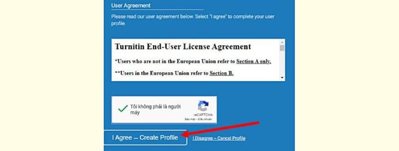 Cách tạo tài khoản Turnitin  bước 4