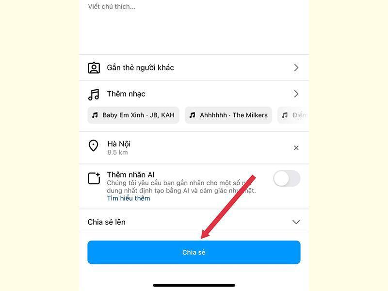 Chia sẻ vị trí hiện tại trên Instagram bước 4