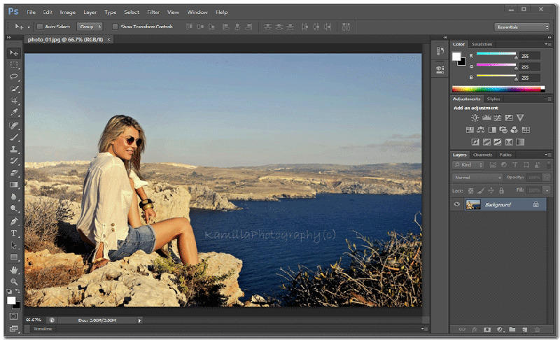 Sử dụng ứng dụng Adobe Photoshop bước 1