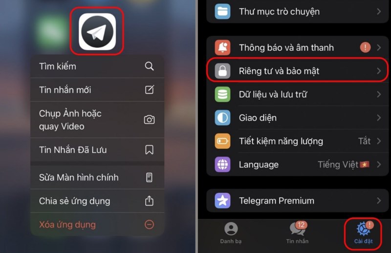 Cách xóa tài khoản Telegram bước 2