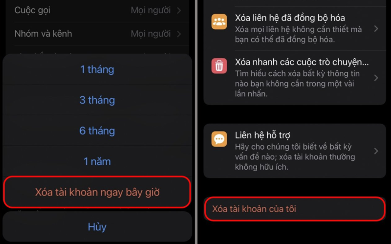 Cách xóa tài khoản telegram ngay lập tức bước 4