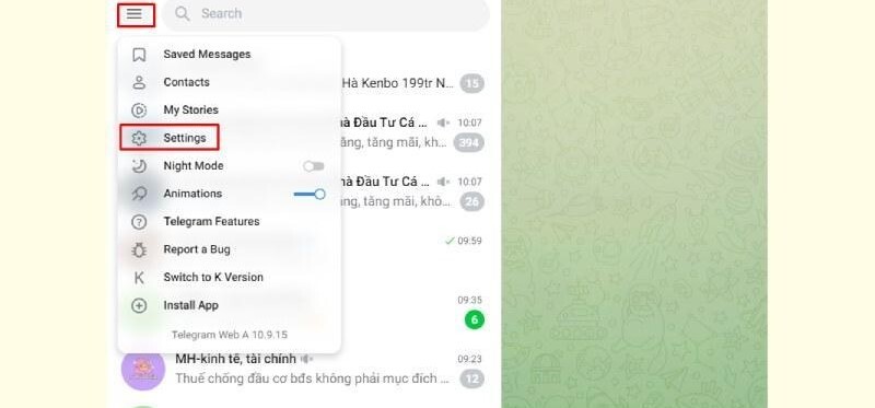 Xuất tất cả dữ liệu trước khi xóa tài khoản Telegram  bước 2