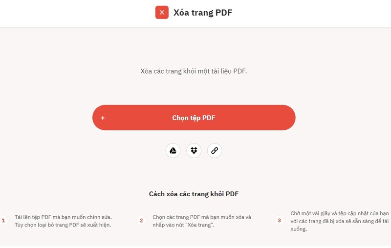 Cách xóa trang PDF trực tuyến trên PDF Converter bước 1