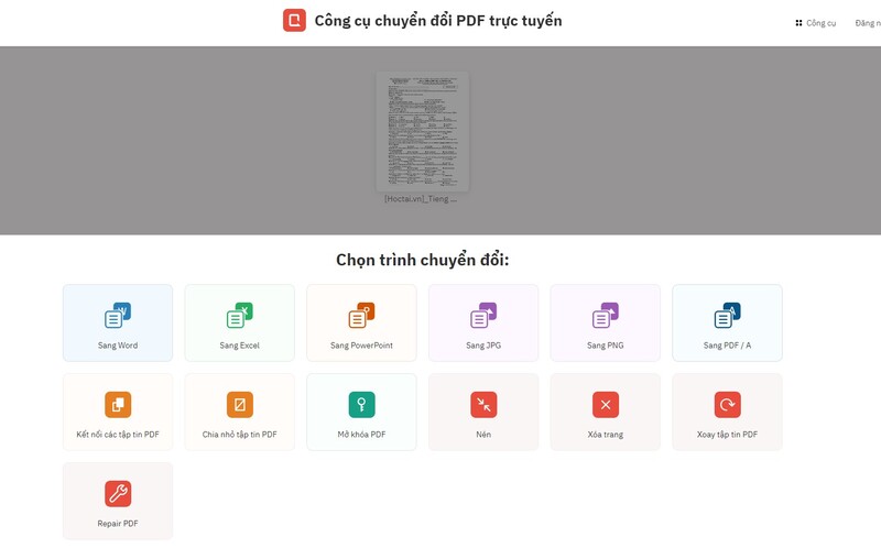 Cách xóa trang PDF trực tuyến trên PDF Converter bước 2