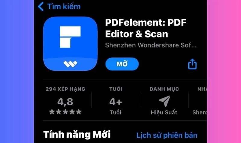 Dùng app PDFelement trên Android bước 1