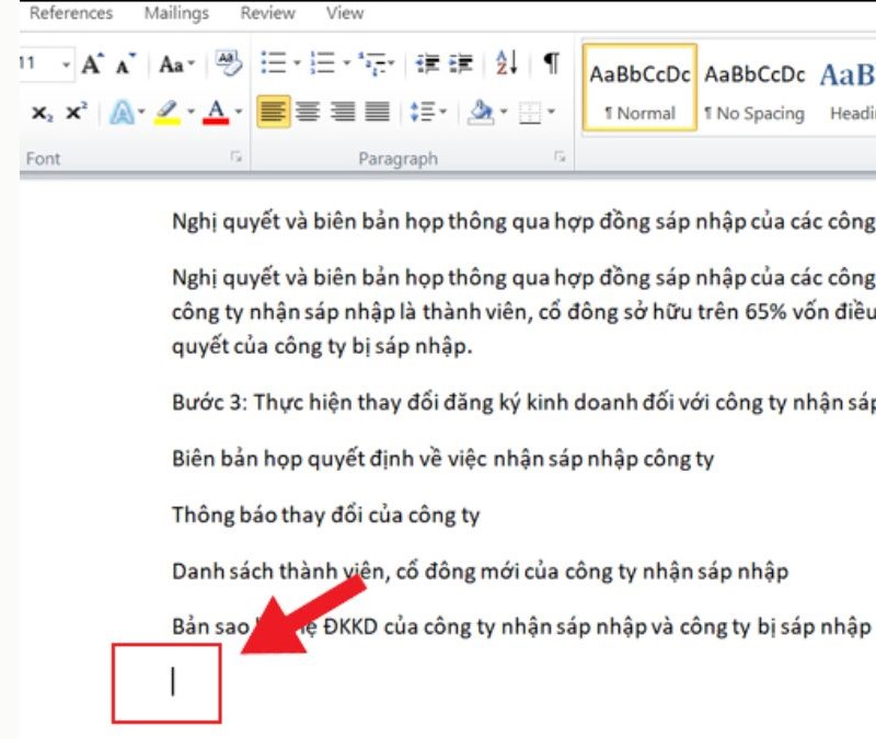 Cách xóa trang trắng bằng phím tắt cách 1