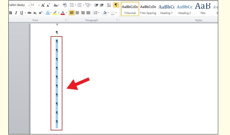  Cách xóa trang trắng ở cuối văn bản bằng Paragraph bước 2