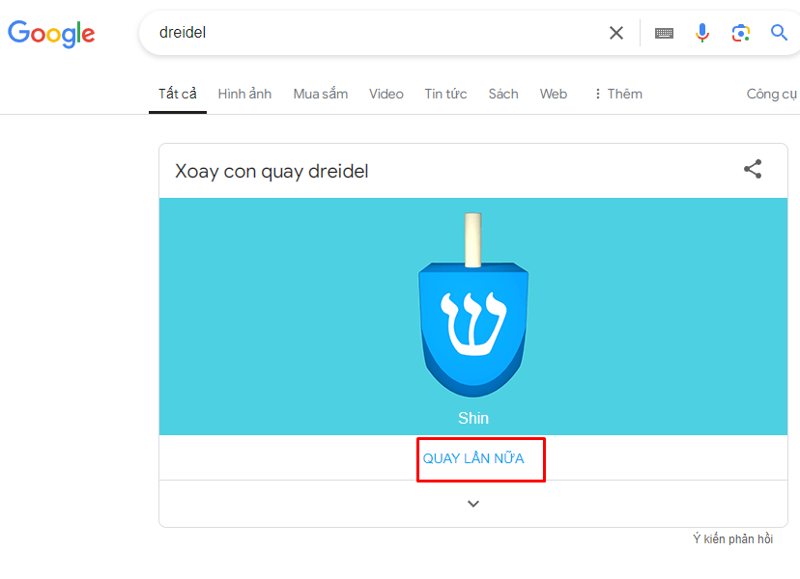 Cách xoay con quay dreidel trên Google bước 3