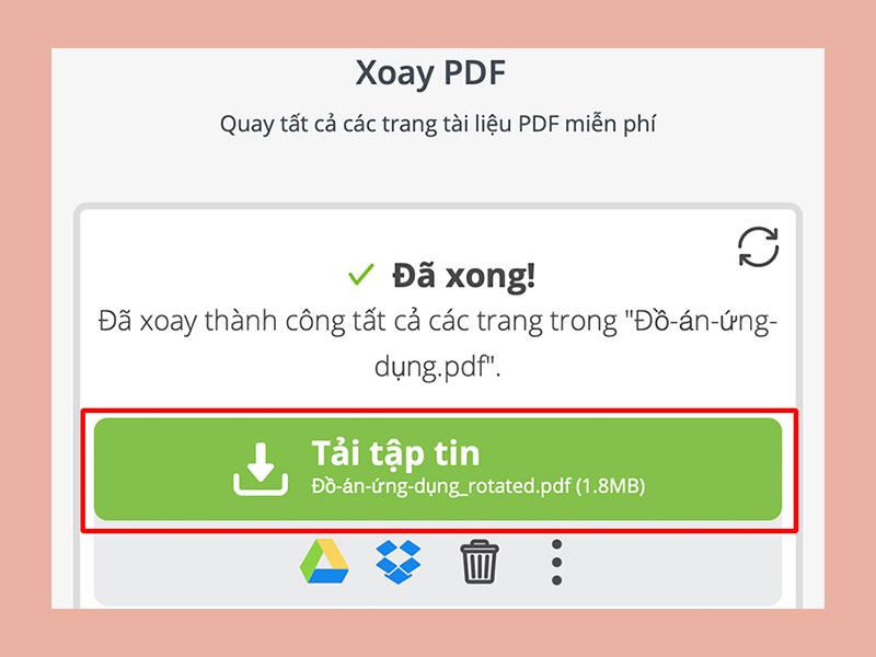 Thực hiện xoay trang PDF bị ngược trên PDF Candy bước 5