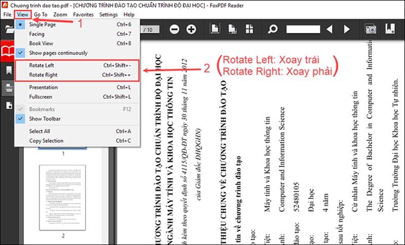  xoay trang PDF với phần mềm FoxPDF Reader bước 2